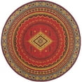 thumbnail image 4 of SAFAVIEH Classic Vintage Clarette Chevron Bordered Area Rug, Red/Slate, 6' x 6' Round, 4 of 9