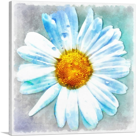 ARTCANVAS Daisy Painting Home decor Canvas Art Print - Size: 18" x 18" (0.75" Deep)