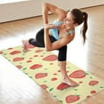 thumbnail image 6 of Strawberry Plants Fruit Leaf Yellow Pattern Hot Yoga Mat Towel Non Slip for Hot Yoga - Quick-Drying Yoga Mat Cover with 4 Corner Pockets with Travel Bag - Hot Yoga Towel Non Slip 74"x26", 6 of 6