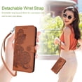 thumbnail image 5 of for iPhone 11 Pro Wallet Case,for iPhone 11 Pro Case,Card Holder Floral Leather Kickstand Flip Cases,Wrist Strap, Closure,Shockproof Protective Cute Cover for Women Girl (Brown), 5 of 14