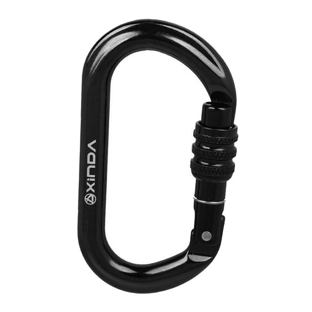 Mosquetón de escalada de 25 kN, mosquetones para rapel, correa para perros, llavero para espeleología Negro