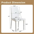 thumbnail image 3 of NYEESS Set of 6 Silver and White Dining Chairs with Ergonomic PU Backrest, Metal Frame – Modern Upholstered Kitchen Chairs, 3 of 9