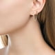 thumbnail image 3 of Pendientes de la cadena para las mujeres de doble Piercing Dangle Cadena Huggie Hoop Pendientes Cubic Zirconia Pearl Stud Pendientes para las mujeres de doble Conjoined Pendientes, 3 of 5
