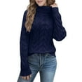 thumbnail image 3 of Wdgfv Women's Oversized Cashmere Crewneck Pullover Sweater Elegant High Neck Knitted Pullover Winter Turtleneck Top for Women Cozy Soft Loose Fit Casual, 3 of 8