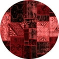 thumbnail image 1 of Ahgly Company Machine Washable Indoor Round Patchwork Red Transitional Area Rugs, 3' Round, 1 of 4