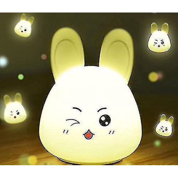Nachtlicht , Silikon Led Nachttischlampe Mit 7 Beleuchtung Touch ,tragbare Usb-ladeversion Kaninchen-nachtlichts Fr Babyzimmer,schlafzimmer, Wohnrume,
