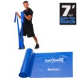 thumbnail image 2 of Super Exercise Band USA MEDIUM Strength Blue 7 Ft. Long. Latex Free Resistance Band. Door Anchor, Carry Pouch, E-book, and iPhone App included., 2 of 7