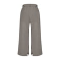 thumbnail image 6 of FENGGHAO Women's Casual Pants Front Style Back Elastic Waist Wide Leg Crop Pants Loose Fit 7/8 Length Trousers For & Daily Wear, 6 of 6
