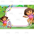 thumbnail image 3 of Fondo de fotografía de fiesta de Dora Explorer para niños, Fondo de fiesta de cumpleaños, bosque verde, mono, madera, pancarta de fotos, accesorios de decoración, 3 of 4