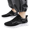 thumbnail image 2 of GrmtClth Breathable Gradient Knit Athletic Trainers for Men Adjustable Lace Cushioned Flexible Wave Sole Anti Slip Daily Jogging Sneakers Black (US/8), 2 of 9