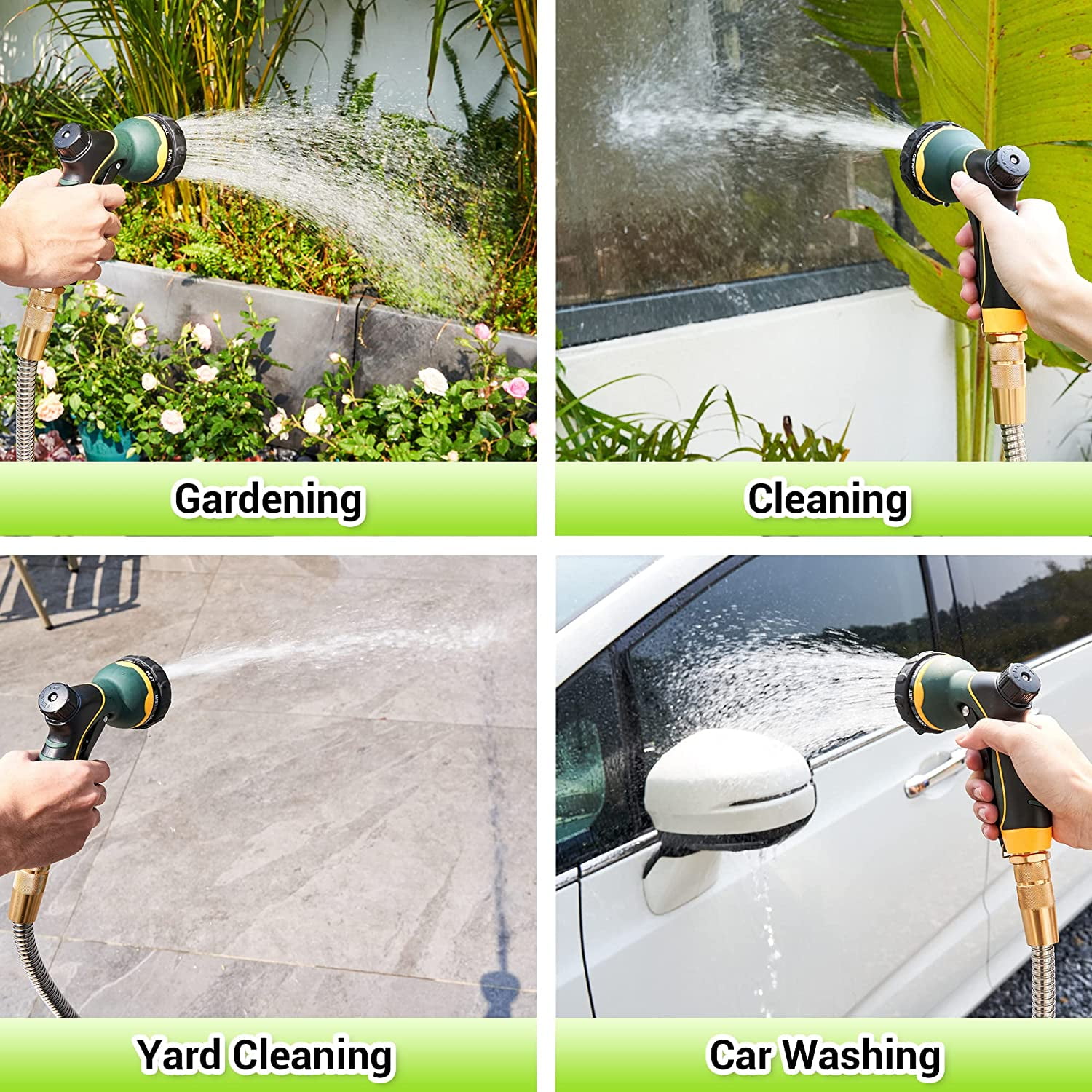 Stainless Steel Garden Hose - Flexible, Puncture & Rust Proof, No Kink, High Pressure, Collapsible 25FT