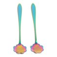 thumbnail image 3 of 2Pcs Flower Spoons Rainbow Stainless Steel Coffee Tea Mixing Ice Cream Spoon Macarena Cucharillas de café de flores, 3 of 8