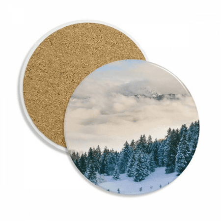 

Snow Forestry Science Nature Scenery Coaster Cup Mug Tabletop Protection Absorbent Stone