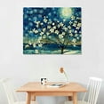 thumbnail image 2 of Nawypu Canvas Wall Art for Bedroom Flower Canvas Picture Floral Tree Painting Almond Blossom at Starry Night Landscape Artwork Abstract Lake Blue Teal Yellow Canvas Print for Modern Home Living, 2 of 6