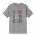 thumbnail image 4 of Western Howdy Repeat Text Men's Heather Gray Crew Neck Short Sleeve Tee-Medium, 4 of 7