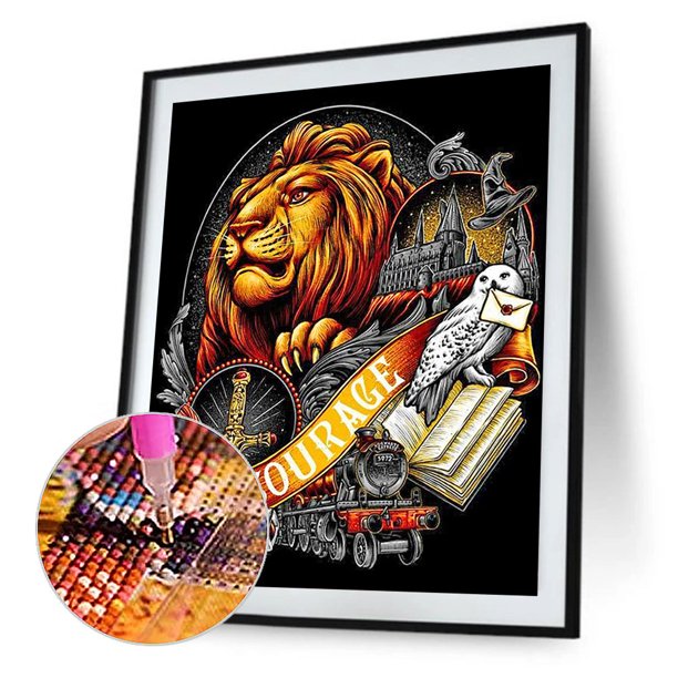 Cuadros Decorativos Kits de pintura de diamantes con insignia de Pottertaladro redondo completodecoración de pared para el hogar (B5087) Ehuebsd embutido en tela