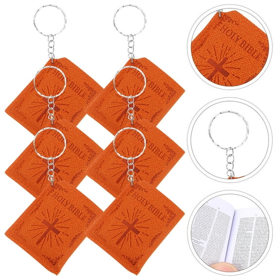 IDEANATEGRATE Mini Book Keychain Leather for Backpacks 6Pcs 2.4x2in