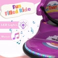 thumbnail image 5 of TOBBI 12V Bumper Car Ride on with Remote Control, Music, LED Lights, 360 Spin Age 1.5-9 Child, Purple, 5 of 15