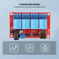 thumbnail image 4 of USB Relay Module, Multifunctional 10A 4 Channel Relay Module 3 Operating Modes  for Laboratory Factory 5V, 4 of 7