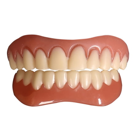 Sardfxul False Teeth Silicone Upper Lower Veneers Perfect Laugh Veneers Dentures Paste