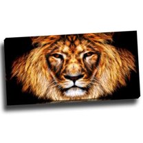 Design Art Hear Him Roar Lion Art on Canvas, 32" x 16"