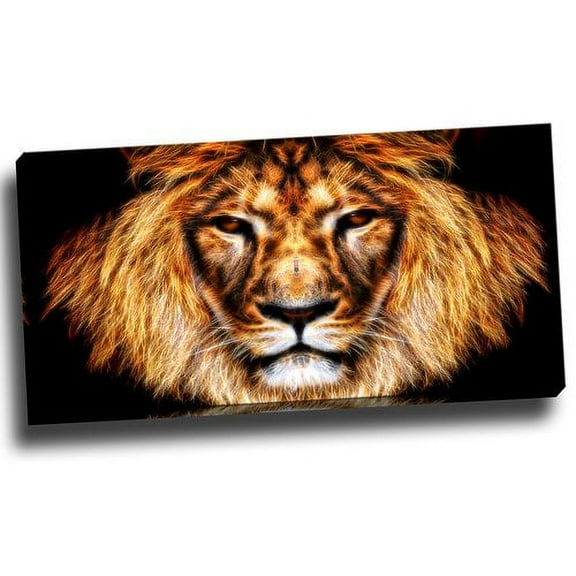 Design Art Hear Him Roar Lion Art on Canvas, 32" x 16"