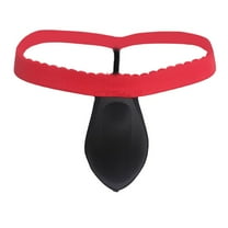 LNWUY Jockstraps for Men Thong Underwear Dual Pouch Jock Strap Breathable Athletic Underpants Red Free Size