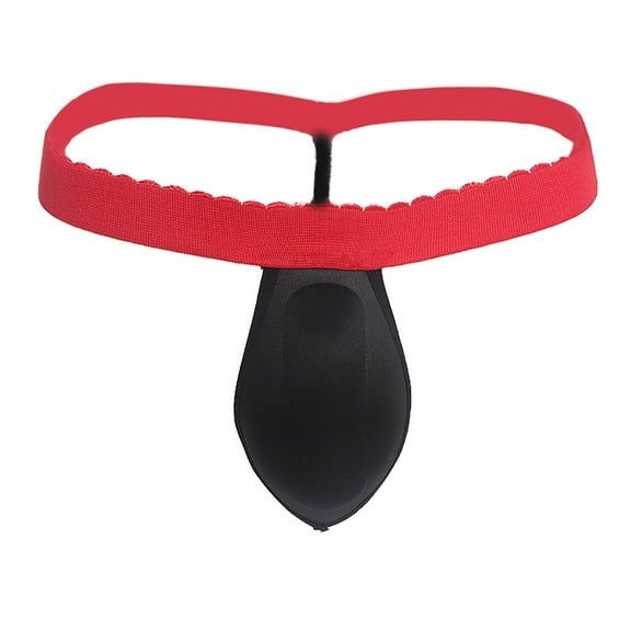 LNWUY Jockstraps for Men Thong Underwear Dual Pouch Jock Strap Breathable Athletic Underpants Red Free Size