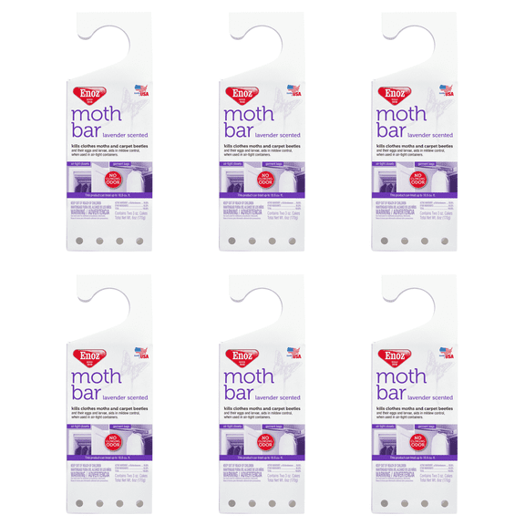 Enoz Lavender Scented Moth Bars, Moth Killer for Closets and Storage, 6 oz, 6 Count