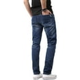 thumbnail image 2 of Ma Croix Mens Biker Jeans Distressed Ripped Zipper Straight Slim Fit Stretch Denim Pants, 2 of 6