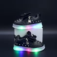 thumbnail image 2 of Staki Light up Shoes Toddler Kids LED Sneakers for Girls Hook&Loop Low Light Up Shoes LED Girls(Black,5.5 Big Kid), 2 of 8