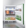 thumbnail image 4 of ADA height 24" refrigerator-freezer for residential use with emerald green door, stainless steel handle, and white cabinet, 4 of 5