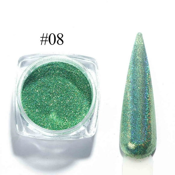 Xihbxyly Polvo de Espejo Óptico, Pigmento Brillante para Uñas, Fácil de Aplicar para Esmalte de Gel y Esmalte de Uñas, Versátil para Decoración de Uñas En Casa o Salón, Capacidad Aproximada de 2 G.