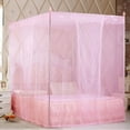 thumbnail image 6 of AUQ Romantic Princess Lace Bed Canopy with Mosquito Net -Bed Curtains Simple 4 Corners Post Curtains for Twin,Full,Queen,King Beds, 6 of 7