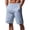 Light Blue, variant on YYDGH Linen for Mens Summer Beach Bermuda Shorts Casual Comfy Loose Fit Workout Drawstring Waisted Side Zipper Shorts with Pockets