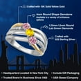 thumbnail image 2 of Gem Stone King 925 Silver and 10K Yellow Gold Pink Lab Grown Diamond and Yellow Sapphire and Lab Grown Diamond Engagement Ring for Women | 1.01 Cttw | Round 4MM | April Birthstone | Size 9, 2 of 6