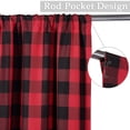 thumbnail image 3 of 2 Pcs Buffalo Plaid Curtains, Gingham Yarn Dyed Rod Pocket Light Filtering Curtain Drapes, 3 of 9