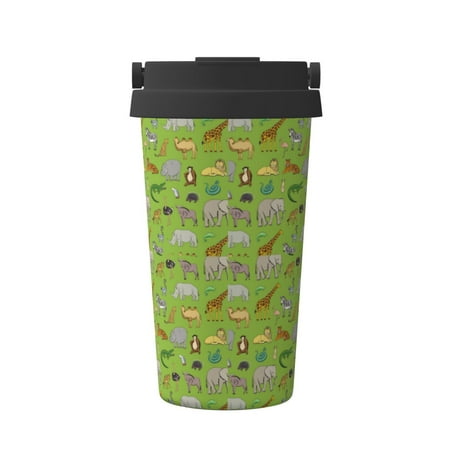 

Matuu African Animals 1 for Insulated Coffee Mug Reusable Travel Coffee Cup Spill Proof 16oz Stainless Steel Coffee Cups for Hot/Ice Coffee Tea