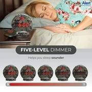 Sonic Bomb Dual Extra Loud Alarm Clock with Bed Shaker, Green Camo | Sonic Alert Vibrating, Heavy Sleepers, Battery Backup | Wake with a Shake
