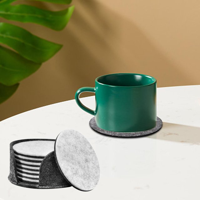 Juego de posavasos de fieltro de primera calidad, regalos de protección de mesa, absorbente antideslizante con posavasos de mesa para oficina, bar, Baoblaze Posavasos para bebidas