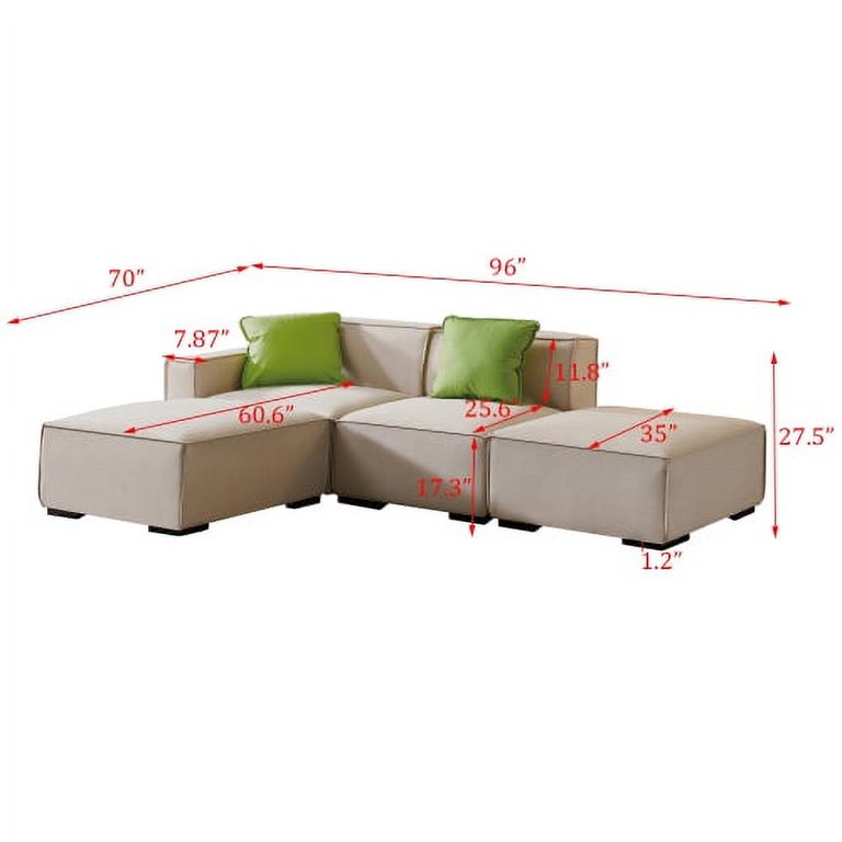 96 X Sectional Sofa | Baci Living Room