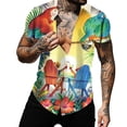 thumbnail image 4 of Camisas De Lino Para Hombre Source Hombres Casual 3d Impreso Camisa Transpirable Camisa De Poliéster Camisa De Playa (Yellow, L), 4 of 5
