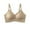 Beige, variant on SMihono Women's Seamless Bra Wavy Wireless Full Coverage Padded Smoothing No Underwire Comfort V Neck Bralettes with Support Beige XL