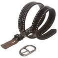 thumbnail image 3 of Snap on Oval Riveted Nailheads Studded Skinny Leather Jean Belt, 3 of 4