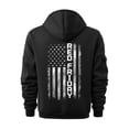 thumbnail image 4 of Men's RED FRIDAY Print Zip Up Hoodie with Arm Pocket, Casual Cardigan Style Sweatshirt, Large Size Fleece Jacket for Veterans Day, Christmas, Military Support,Black,L, 4 of 5