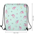 thumbnail image 7 of Kuromi And My Melody Drawstring Backpack Water Resistant String Bag Sackpack Cinch for Sports, Gym, Travel, Swimming, Yoga, Beach, 7 of 7
