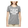 thumbnail image 2 of Wild Bobby I'm Just Here For The Halftime Show Sports Women Graphic T-Shirt, Heather Grey, X-Large, 2 of 5