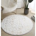thumbnail image 4 of Sofá de piel de conejo de imitación blanco alfombra alfombra de suelo cojín bronceador de piel de conejo cojín de ventana flotante sala de estar dormitorio manta de conejo 45*45, 4 of 4