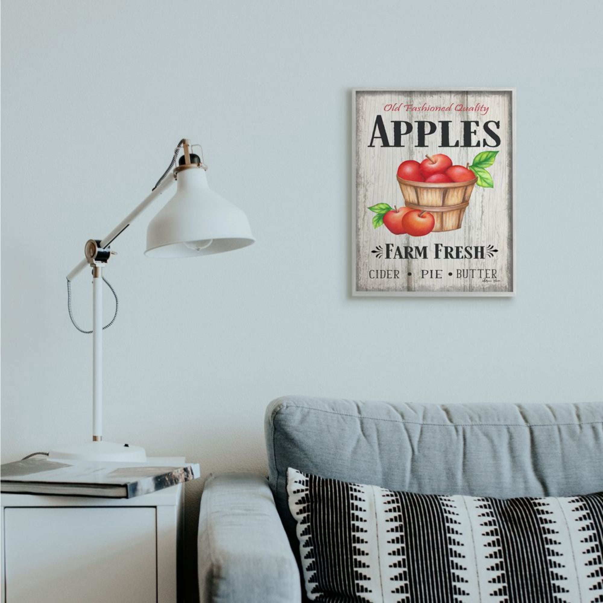 Stupell Industries Rustic Farm Fresh Apple Sign Aged Charm Design by Sheri Hart