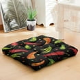 thumbnail image 4 of Chili Floor Pillow&nbsp;– 22x22 Inch Square Meditation Cushion, Dutch Velvet, Spicy Red Chili Peppers Print for Yoga & Lounge, Cute Kawaii Vegetable Pattern (Hot & Funny Cartoon Aesthetic), 4 of 6